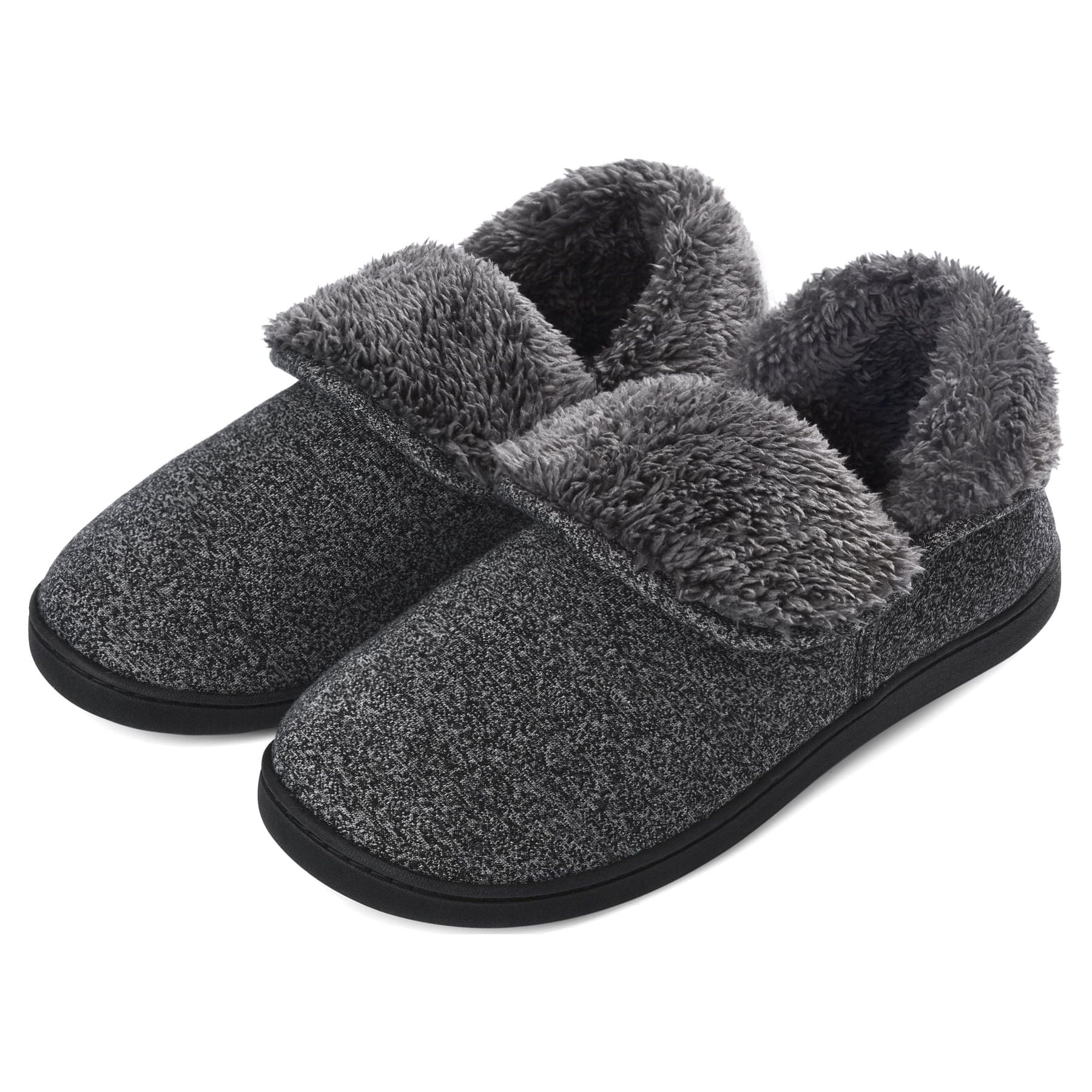 VONMAY Men's Fuzzy Slippers Boots Memory Foam Booties Comfy House Shoes ...