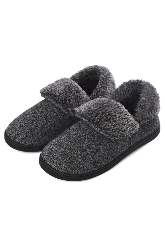 Men's Fuzzy Slippers Boots Memory Foam Booties Comfy House Shoes Indoor Outdoor