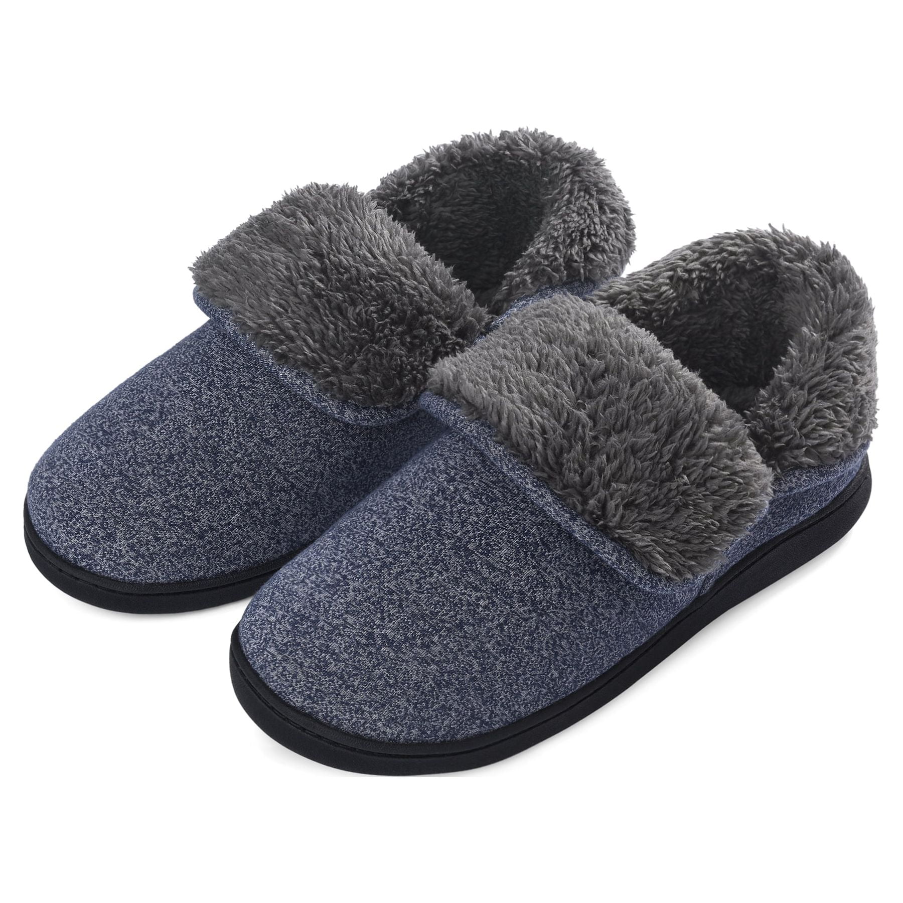 VONMAY Men's Fuzzy Slippers Boots Memory Foam Booties Comfy House Shoes ...