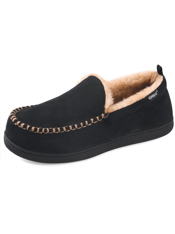Men's Moccasin Slippers Fuzzy Indoor Outdoor House Shoes