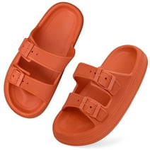 VONMAY Unisex Slides Sandals Thick Sole Pillow Sandals with Adjustable Double Buckle