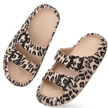 VONMAY Unisex Slides Sandals Thick Sole Pillow Sandals with Adjustable Double Buckle