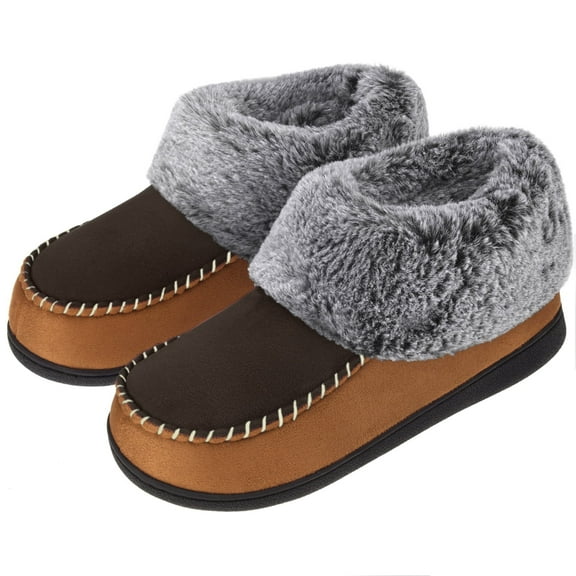 VONMAY Women's Bootie Slippers Plush Boots House Shoes Indoor Outdoor