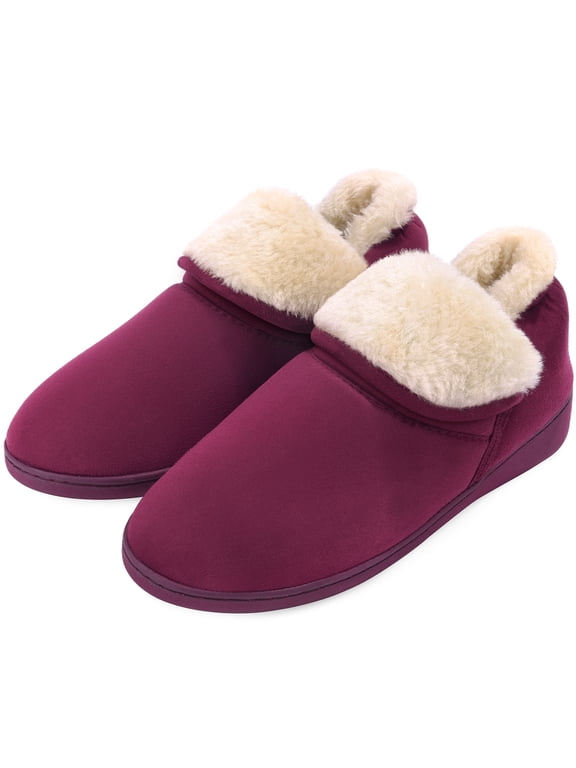 Women's Booties Slippers Fuzzy Boots House Shoes Indoor Outdoor