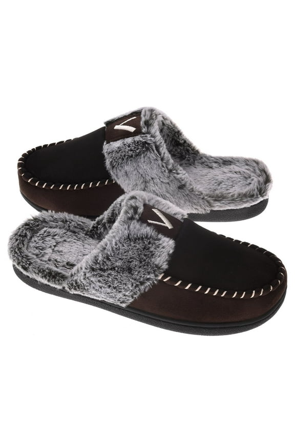 Women's Comfy Fuzzy House Slipper Scuff Memory Foam Slip on Warm Moccasin Style Indoor Outdoor