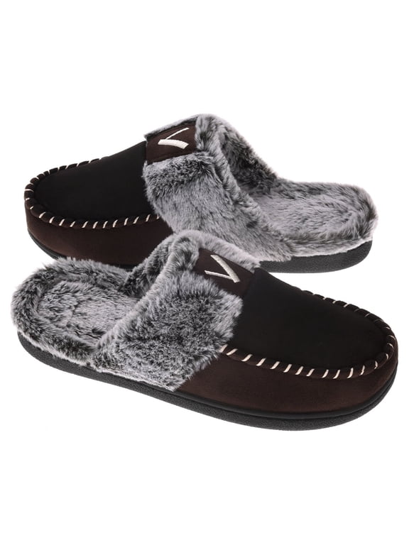 Women's Comfy Fuzzy House Slipper Scuff Memory Foam Slip on Warm Moccasin Style Indoor Outdoor