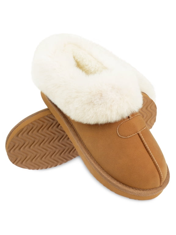 Women's Fuzzy Memory Foam Slippers Fluffy Slip On Cozy Winter House Shoes Plush Faux Fur Lining Upper Lightweight Anti Slip Sole Indoor and Outdoor