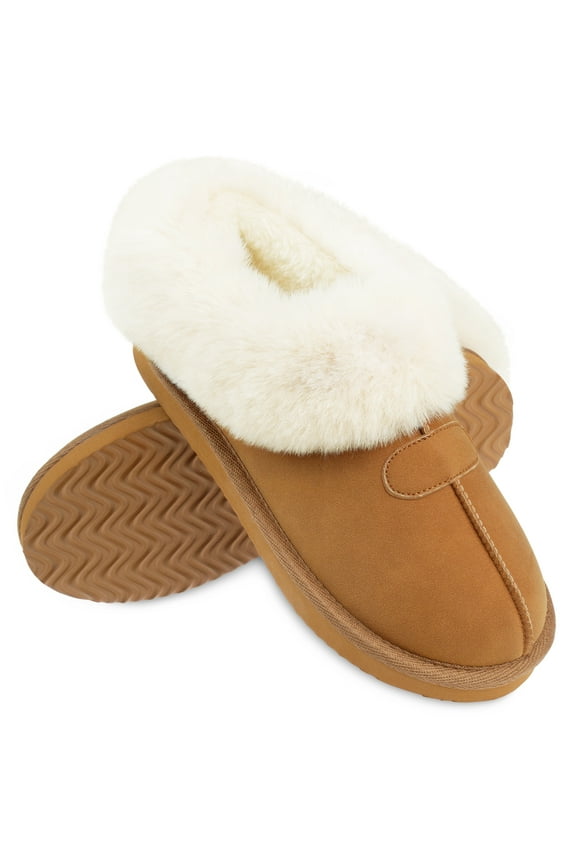 Women's Fuzzy Memory Foam Slippers Fluffy Slip On Cozy Winter House Shoes Plush Faux Fur Lining Upper Lightweight Anti Slip Sole Indoor and Outdoor