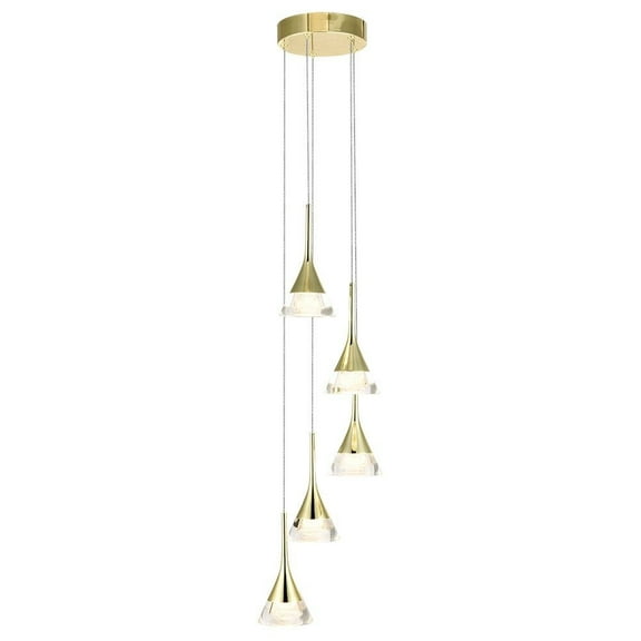 VONN Amalfi 5-Light ETL Certified Integrated LED Aluminum Chandelier - Gold
