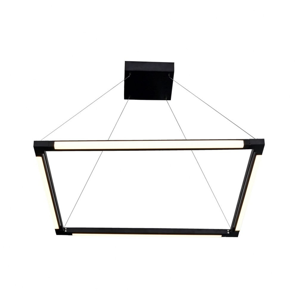 Atria Crystal Black 24" Square LED Adjustable Chandelier