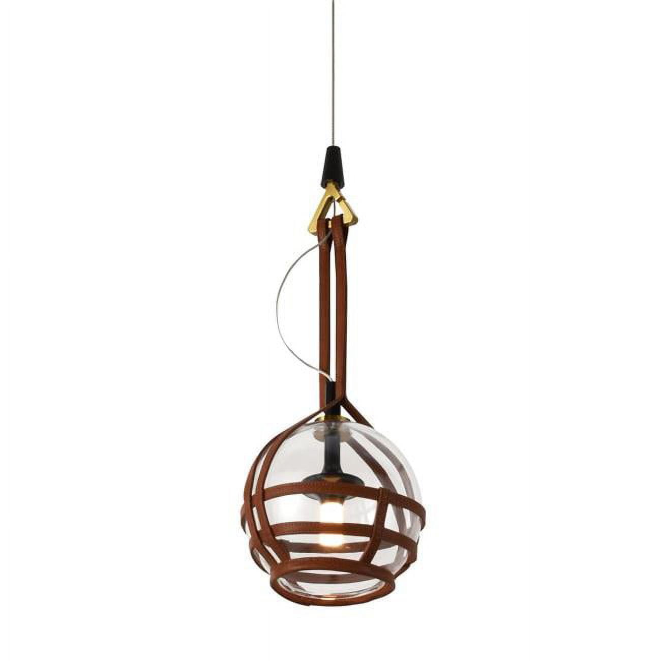 Bari Adjustable Height 7-inch Globe LED Pendant Light in Antique Brass