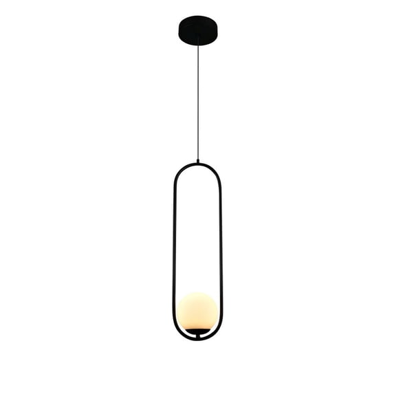 VONN Capri 7" ETL Certified Integrated LED Pendant with Glass Shade in Black