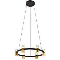 VONN Ellegi 24" Height Adjustable ETL Certified Integrated LED Chandelier Black