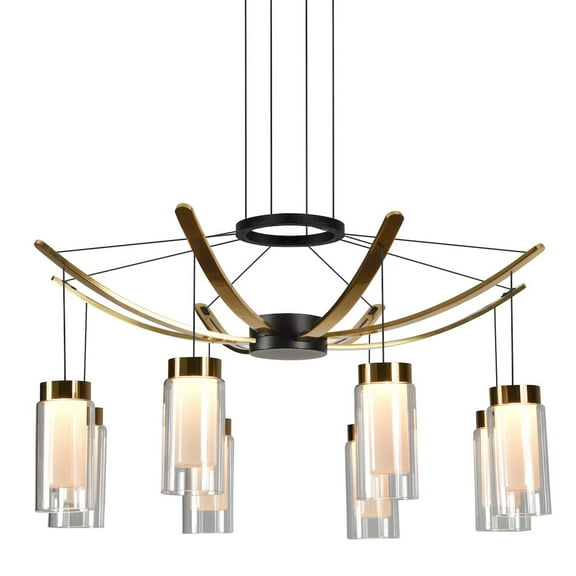 VONN Genoa 24" ETL Certified Integrated LED Aluminum Chandelier in Black / Brass