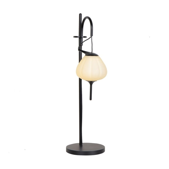 VONN Lecce 20" ETL Certified Integrated LED Table Lamp with Glass Shade in Black