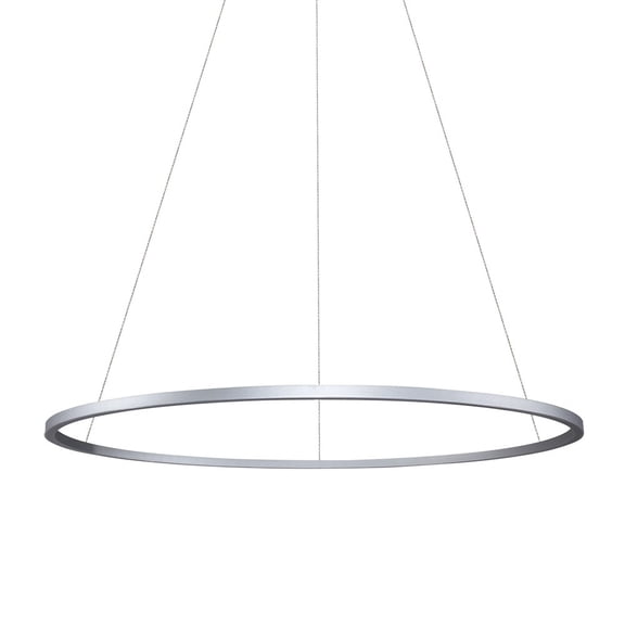 VONN Lighting Integrated LED Chandelier Height Adjustable Circular Pendant Light in Silver