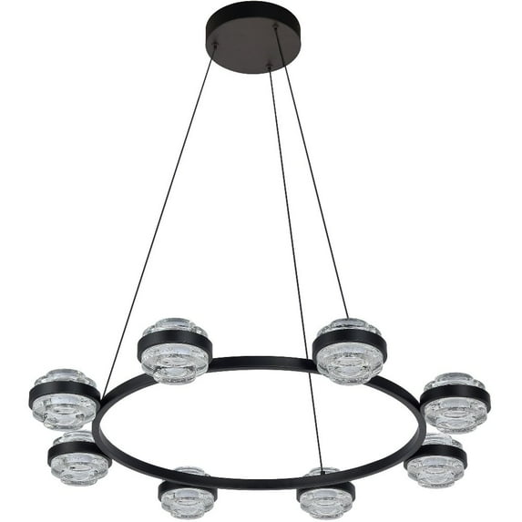 VONN Milano 33" ETL Certified Integrated LED Aluminum Chandelier - Black