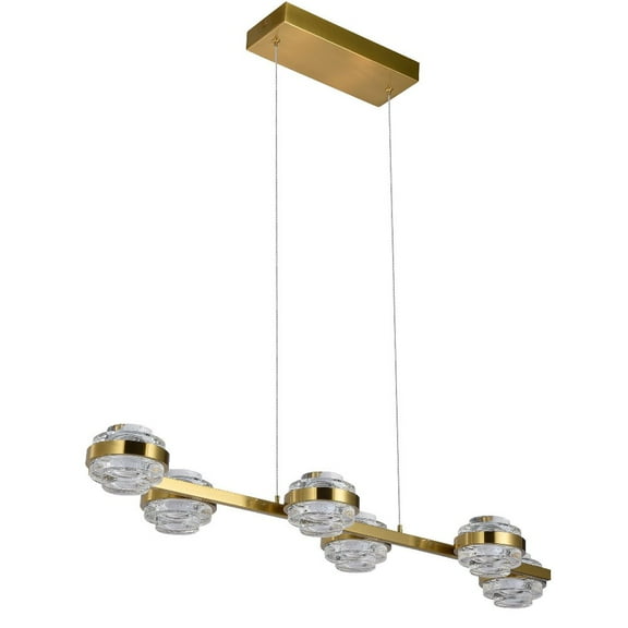 VONN Milano 39" ETL Certified Integrated LED Aluminum Chandelier - Antique Brass
