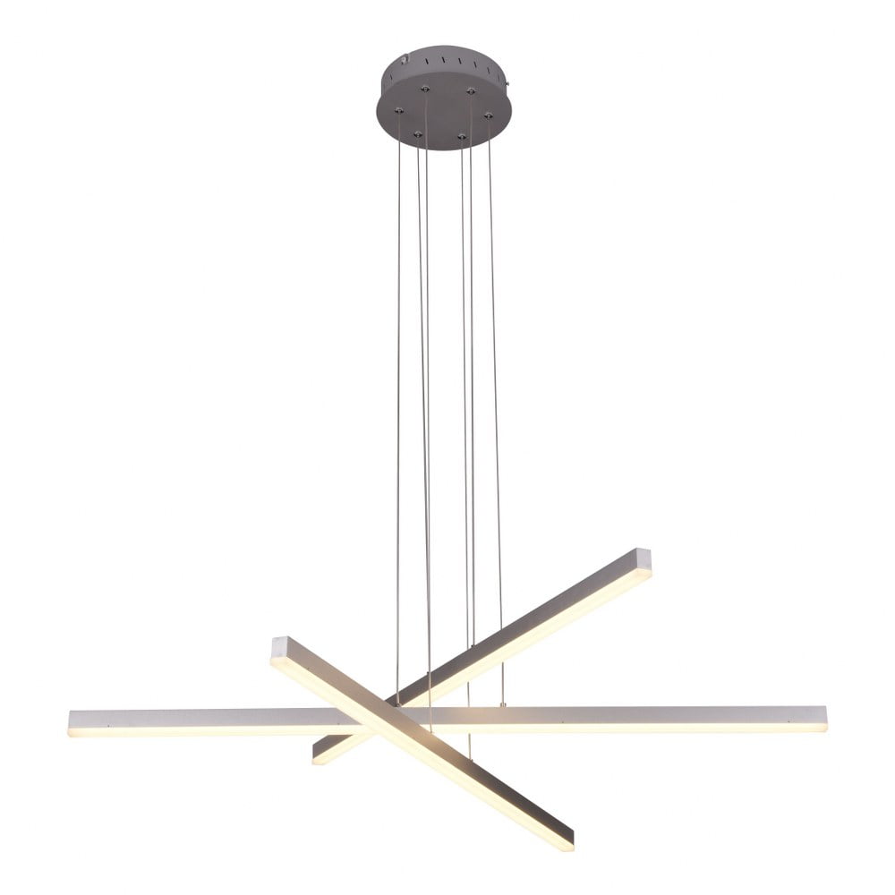 Sirius 40" Silver Aluminum Integrated LED Adjustable Pendant