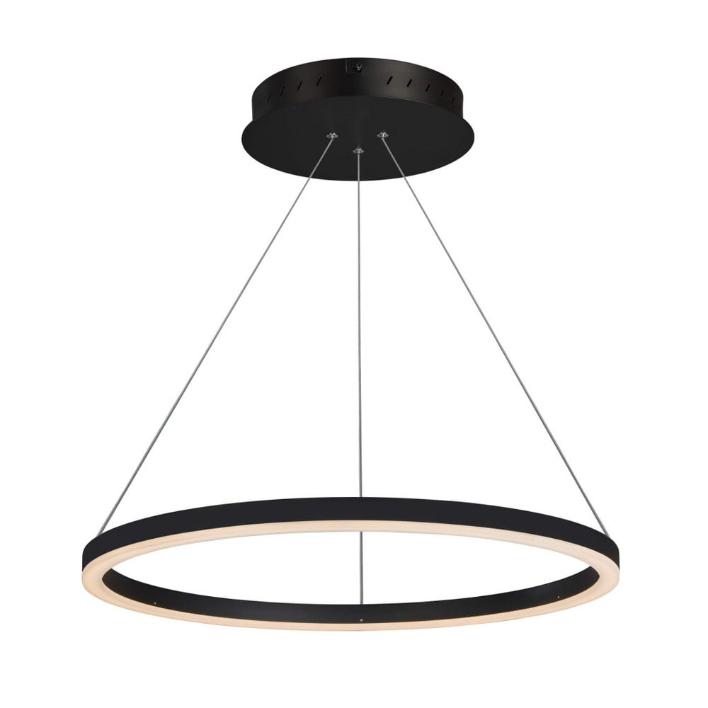 Tania 24" Black Aluminum LED Ring Chandelier