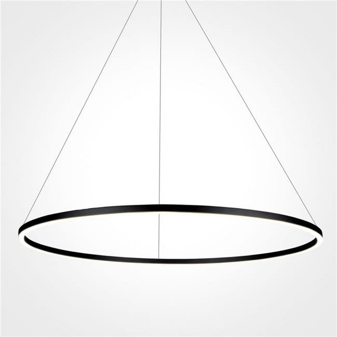 Tania 39" Sleek Black Integrated LED Adjustable Drum Chandelier