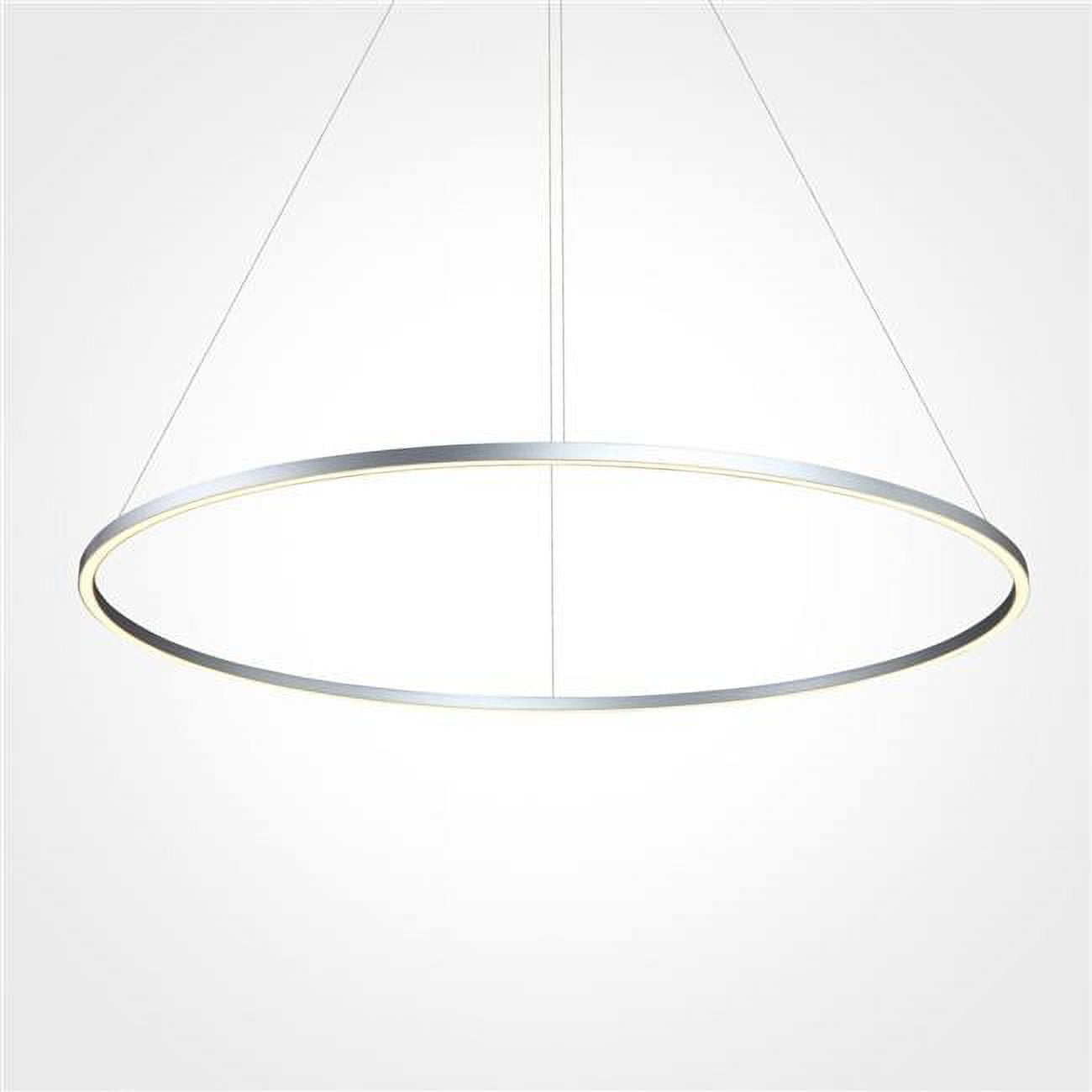 Tania Sleek Circular Adjustable LED Chandelier in Satin Silver