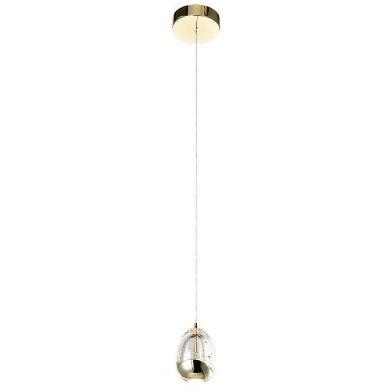 Elegant Venezia Gold LED Pendant with Champagne Glass Shade