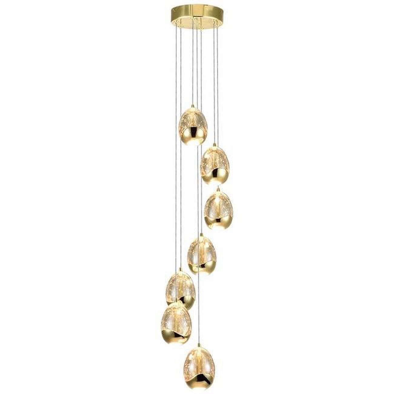 Venezia Champagne Glass Teardrop LED Chandelier in Gold