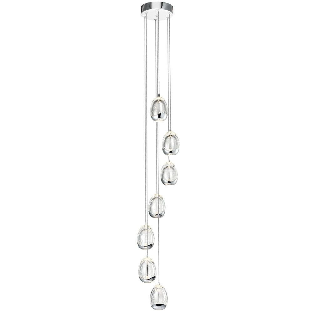 Venezia Chrome 7-Light Adjustable LED Teardrop Chandelier