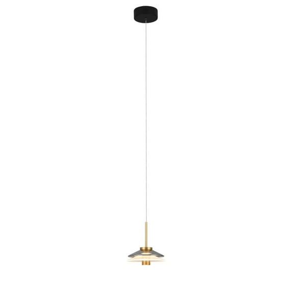 VONN Verona 7" ETL Certified Integrated LED Aluminum/Glass Pendant in Gold/Black