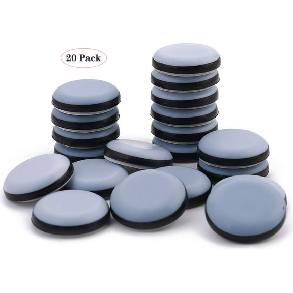 VONTER 20 Pack Adhesive Furniture Glides Sliders,1" Heavy Duty PTFE (Teflon) Chair Leg Slides Move Your Furniture Easy & Safely - Best Floor Protector
