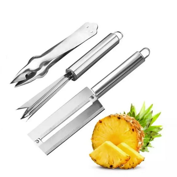 VONTER 3Pieces V Shape Stainless Steel Cutter Pineapple Eye Peeler Remover Clip Pineapple Eye Peeler for Home Kitche Tool