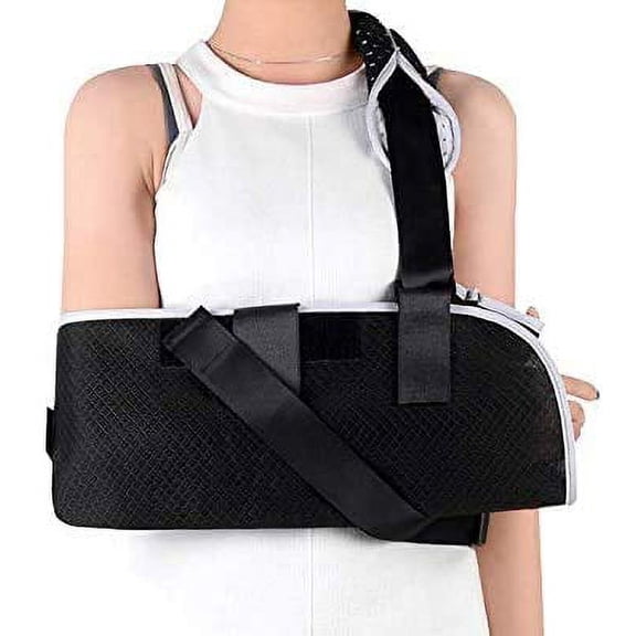 VONTER Arm Sling with Ergonomic Design for Broken Fractured Arm Elbow Wrist, Split Strap and Waistband, Adjustable Shoulder Strap, Universal for Left and Right Arms