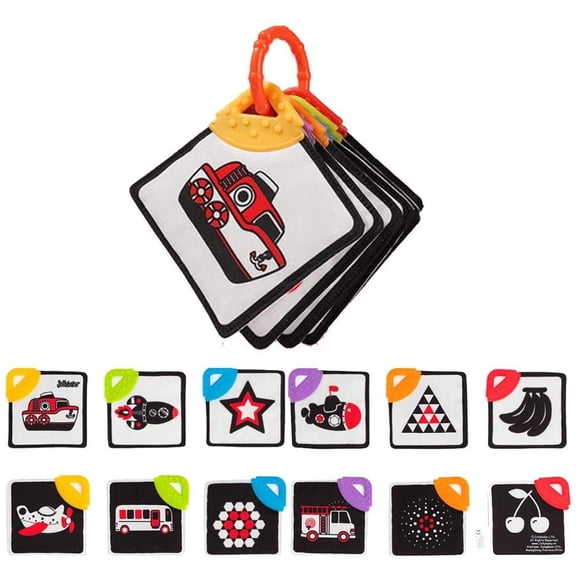 VONTER Baby Black White Flash Cards,High Contrast Visual Stimulation Learning Flashcards,Learning Alphabet Shapes Color Cards for Toddlers,Baby Teething Toy Gift for 0 3 6 +Months(Black White Red)