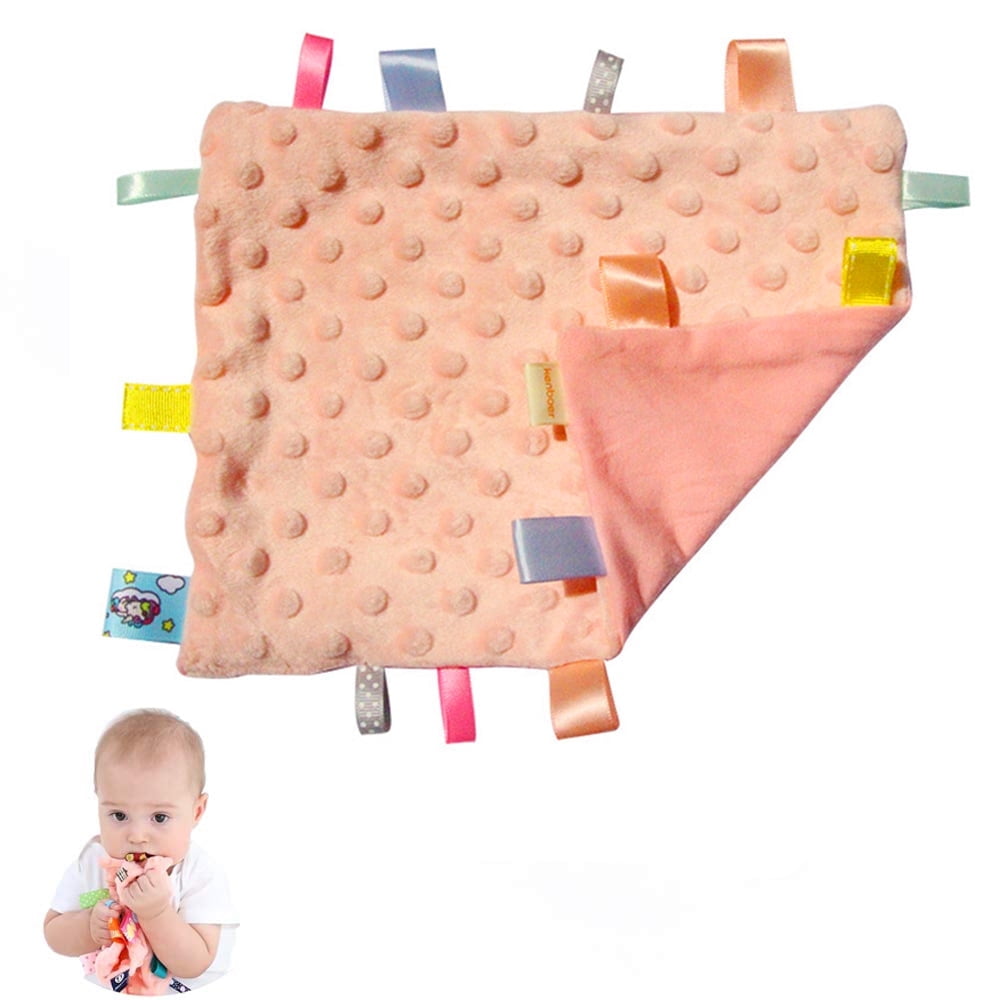 VONTER Baby Sense Taglet Security Baby Blanket Lovey with Tag Soft Soothing Comfortable Warm Cozy Unisex Toddler Durable Machine