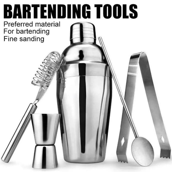 VONTER Bartender Kit with Stand | Bar Set Cocktail Shaker Set for Drink Mixing - Bar Tools: Martini Shaker, Jigger, Strainer, Bar Mixer Spoon, Tongs, Bottle Opener | Best Bartender Kit for Beginners