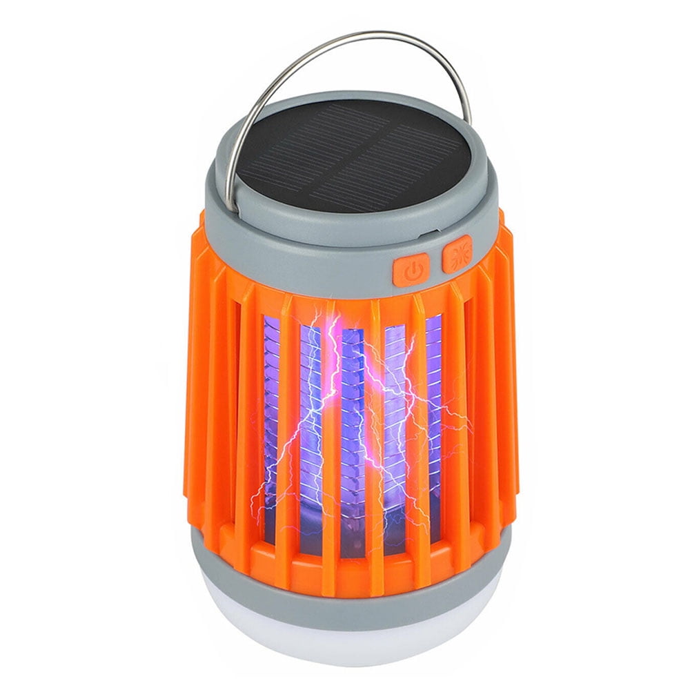 VONTER Bug Zapper,Indoor Outdoor Mosquito Killer Solar Bug Mosquito Zapper Waterproof IP66 built-in battery,emergency flash lamp + outdoor lighting for Bedroom,Kitchen,Hotel,Office - Orange