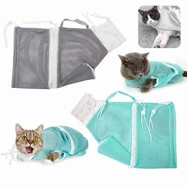 VONTER Cat Shower Net Bag Adjustable Multifunctional Breathable Anti-Bite and Anti-Scratch Restraint Bag Cat Washing Shower Bag for Cat’s Bathing, Nail Trimming, Injection, Medicine Taking