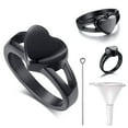 thumbnail image 1 of VONTER Custom Personalized Stainless Steel Openable Tiny Heart/Round Cremation Urn Ring Hold Loved Ones urn Ring Silver Always with me Heart Cremation Urn Ring for Ashes for Women Size 7 - Black, 1 of 7