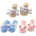 thumbnail image 1 of VONTER Cute 3D Cartoon Anti-Skid Baby Booties Sock Slipper Shoes Doll socks with bells (Set of 3), 1 of 5