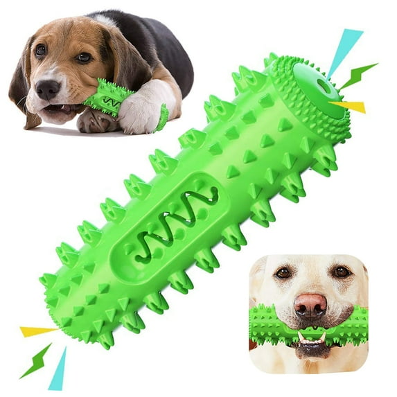 VONTER Dog Chew Toys for Aggressive Chewers,Dog Squeaky Toys, Puppy Chew Toothbrush Toys Dog Teeth Cleaning Toy Indestructible Durable,Dog Toothbrush Chew Toys, Puppy Chew Toys - Green