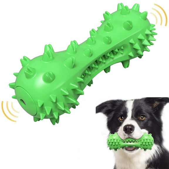 VONTER Dog Cleaning Stick Chew Toy, Dog Toys, Squeaky Dog Chew Toothbrush Toys Natural Rubber Dental Care Chewing Cleaning Stick for Small Medium Dogs Dog Chew Toys for Aggressive Chewers(Green)