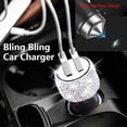 thumbnail image 1 of VONTER Dual USB Car Charger Fast Charging Bling Bling Handmade Rhinestones Crystal Car Decorations Car Decors for Cell Phone iPhone Xs Max X Plus, iPad Pro/Mini, Samsung, 1 of 7