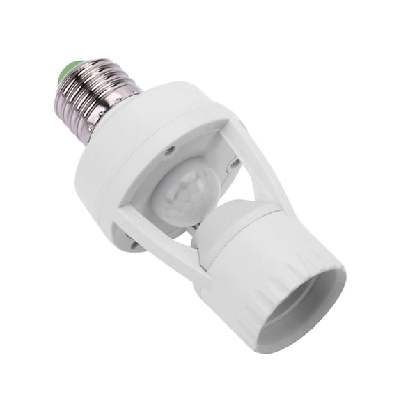 VONTER E27 Infrared PIR Induction Motion Sensor LED Light Bulb Holder 360 Sensor Detection Lamp Socket Switch AC110-220V, E26/E27 Auto On/Off, Indoor/Outdoor Yard Porch Patio Garage Garden, 1Pack