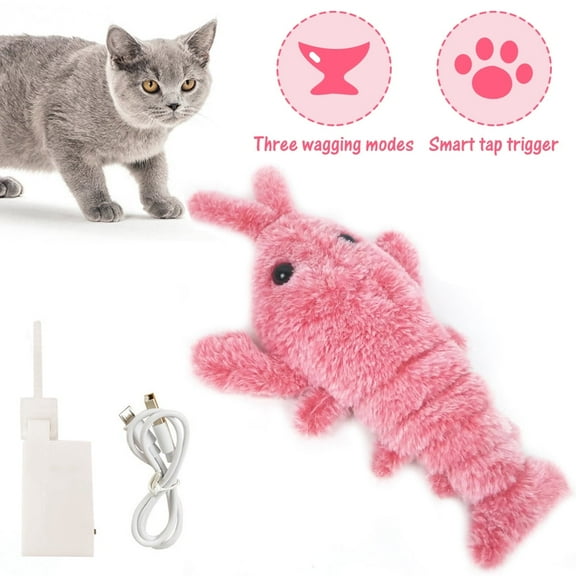 VONTER Electric Floppy Lobster Cat Toys,Squeaky Dog Toy for Aggressive Chewers - Interactive Dog Chew Toys,Rubber Dog Teething Toy for Small Middle and Large Dog, Milk Favored (Pink)