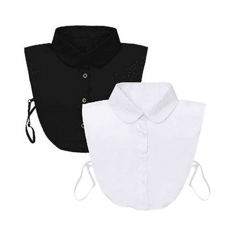 Fake Collar White Black Sharp/Round Dickey Blouse Detachable Half Shirts  Collars Clothes Accessories collar extender for Girls and Women