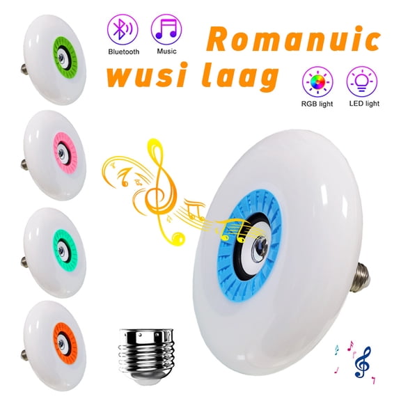 VONTER LED Ceiling Light with Bluetooth Speaker Smart Light Bulbs with Remote Control 48W RGB Multicolor Changing 9Inch Upgraded Music Bluetooth Speaker Light Bulb for Bedroom
