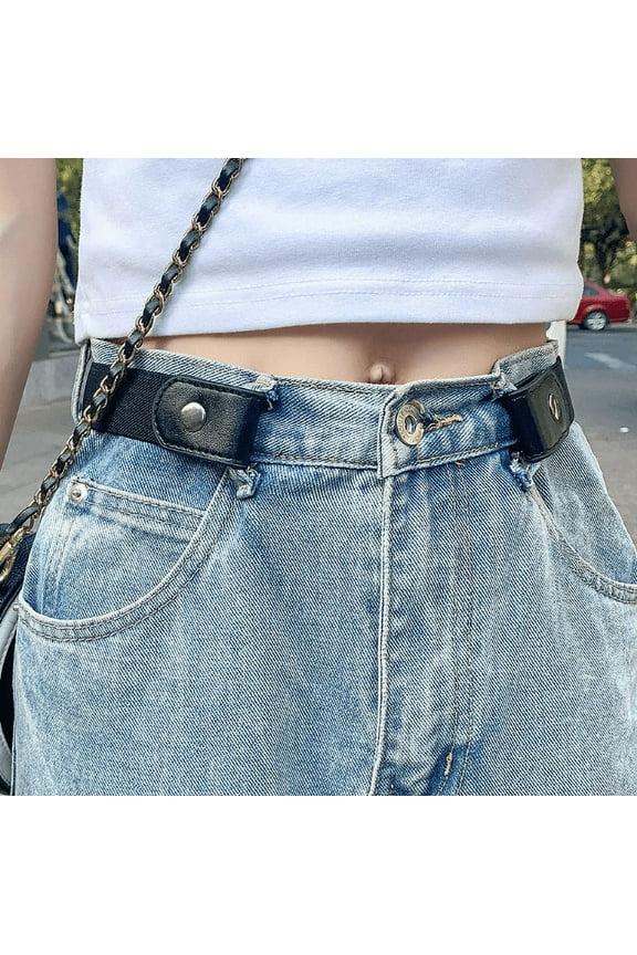 No Buckle Invisible Stretch Belt Buckle-Free Elastic Belt for Women and Men