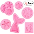 thumbnail image 1 of VONTER Sea Creature Theme Chocolate Candy Molds Marmaid Tail, Sea Turtle,Shell, Seahorse,Starfish, Coral Silicone Molds for Dessert DIY Party Cake Decoration, 1 of 7