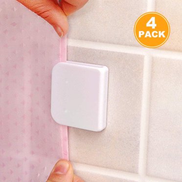 LEKUSHA Magnetic Shower Curtain Clips, Self Adhesive Splash